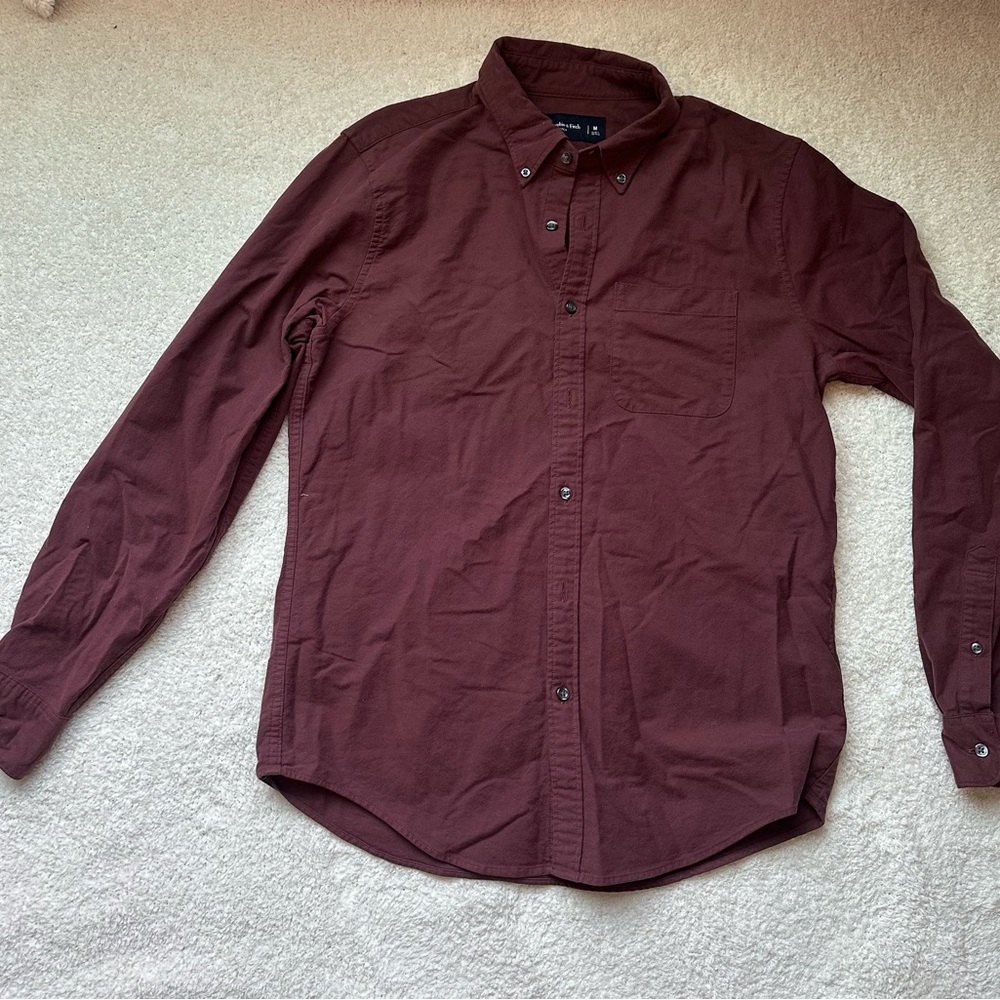 Men's Burgundy button down oxford